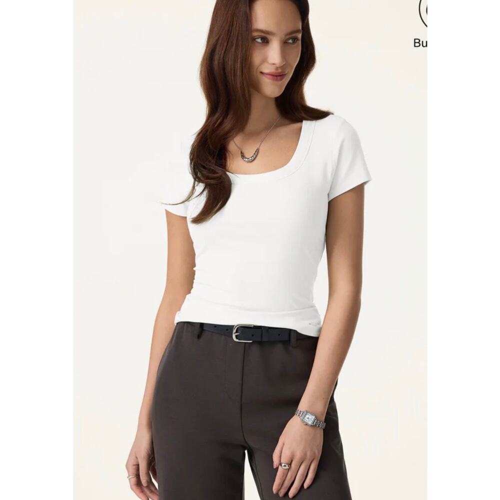 Brand New Brand New OGL Eco-SkinKiss White Short Sleeve Top T-Shirt Size XS